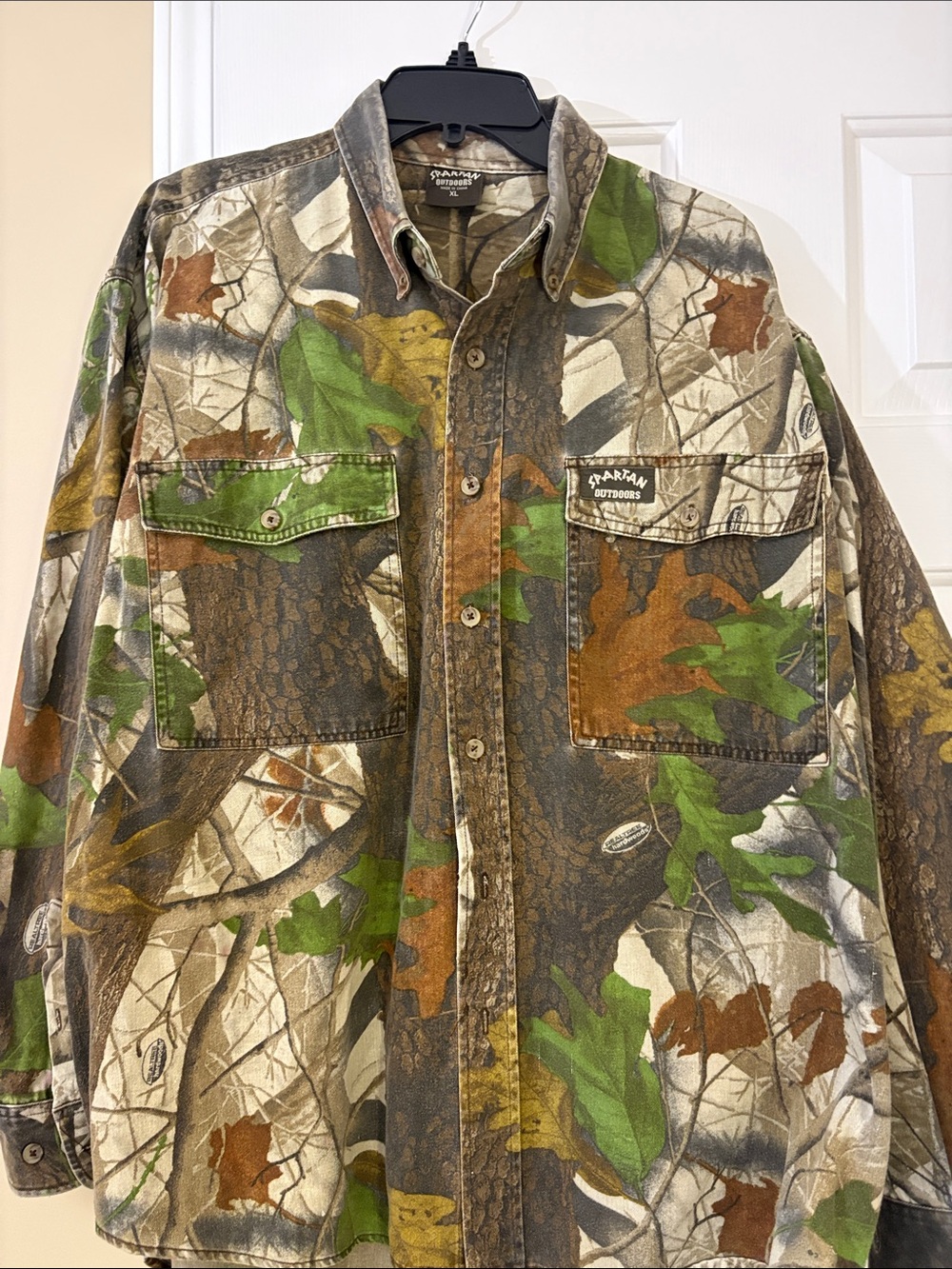 Men's Camo Button-Down Shirt Jacket - Green/Brown